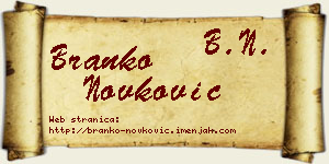 Branko Novković vizit kartica